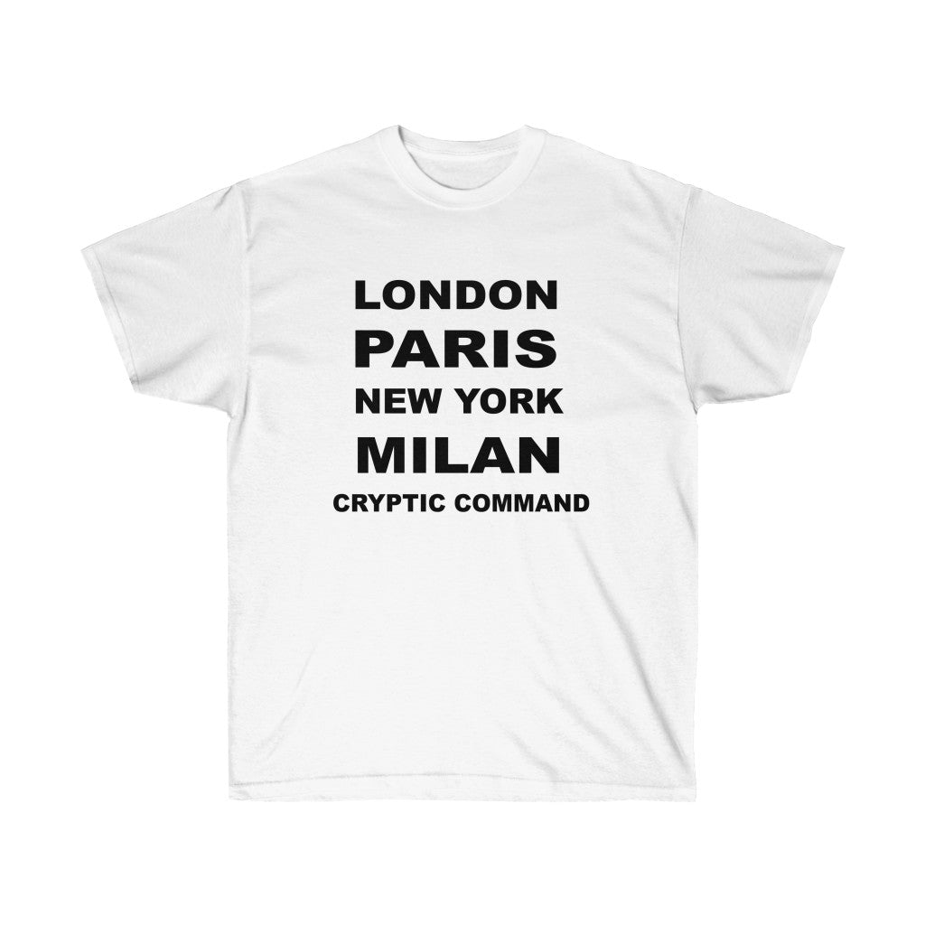 LONDON PARIS CRYPTIC COMMAND shirt